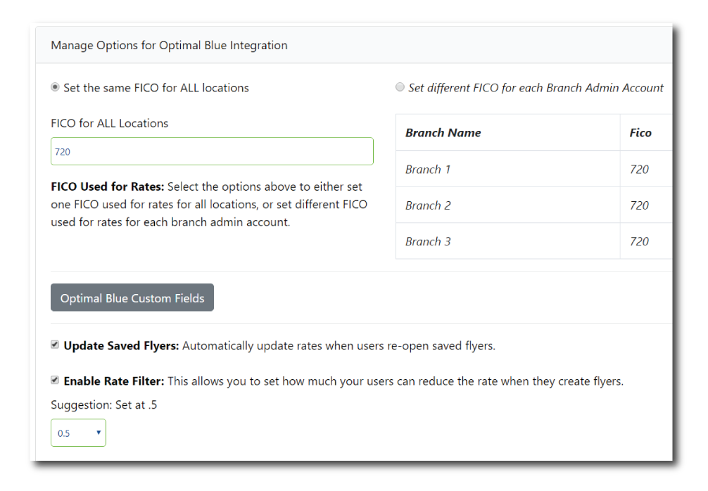 Optimal Blue - FICO Score and Custom Fields in OSI Express