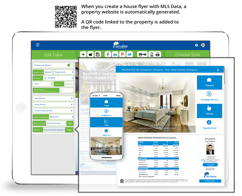 Create House Flyes and Property Websites with MLS Link