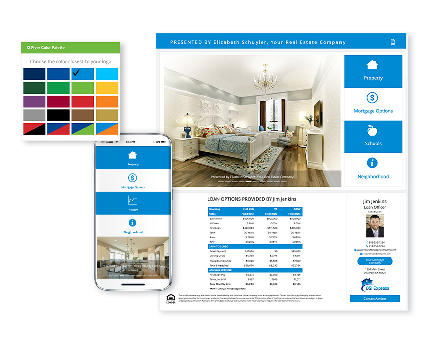 Customize property websites with colors that match your flyers