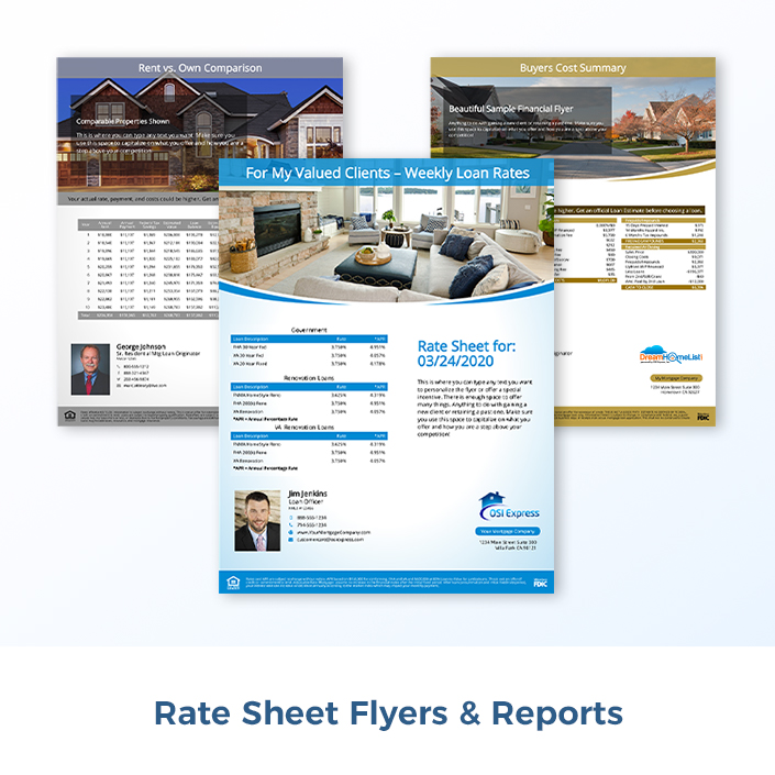 Rate Sheet Flyers & Reports
